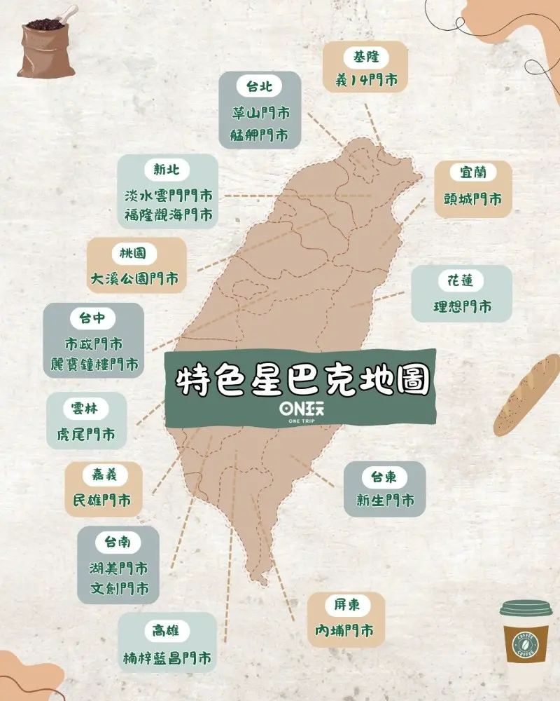 全台的星巴克門市不只是品嚐咖啡的場所，更是結合在地文化與獨特建築美學的特色地標。從繁華都市到山海秘境，每一間星巴克門市都散發著獨一無二的魅力。無論你是咖啡的重度愛好者，還是熱衷於尋找特色景點的旅行者，這份精選的星巴克門市推薦清單都將成為你的寶典。本篇文章將帶你深入了解台灣各地值得一訪的特色星巴克門市，包含知名的高雄最美星巴克、充滿文藝氣息的台北特色星巴克門市，以及其他南部特色星巴克與北部特色星巴克，讓你輕鬆規劃一場充滿咖啡香氣的旅行！從如何快速查詢附近星巴克門市，到各區域的特色分店介紹，本文將帶你一次掌握所有資訊。
